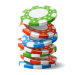 Falling casino chips