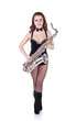 Beautiful girl with saxophone