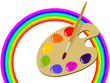 Farbpalette mit Pinsel