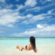 Cute woman relax on the summer beach