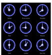 Business concept: vector Time zones clocks