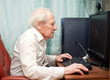 Old Man Working On Computer