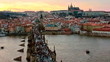 Video: Charles bridge and Prague castle at evening Charles bridge and Prague castle at evening