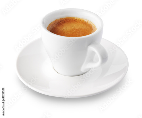Photo: coffee cup on white background coffee cup on white background