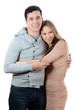 Beautiful young pair on white background