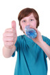 Photo: Young boy drinks water from bottle isolated on white background Young boy drinks water from bottle isolated on white background