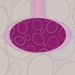 easter violet label on eggs background