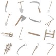 3d render of farming tools 3d render of farming tools