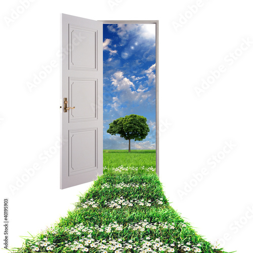 Illustration: Open door leading to summer Open door leading to summer