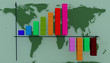 diagram on a background the maps of the world