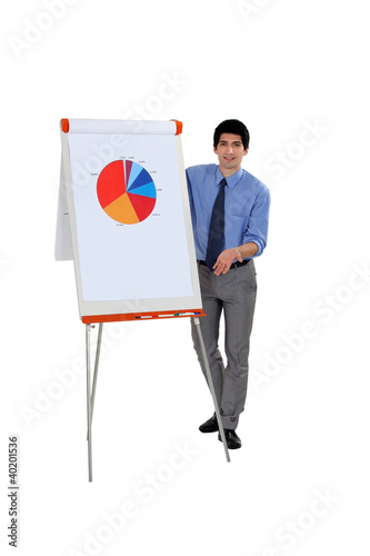 Photo: Business professional explaining the results of market research Business professional explaining the results of market research