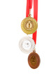 Three medals isolated on white