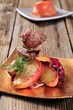 Roasted meat and apple