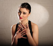 Woman with touching look