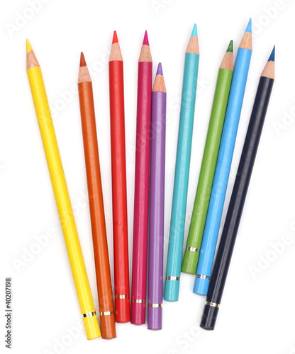 Photo: Color pencils over white background Color pencils over white background