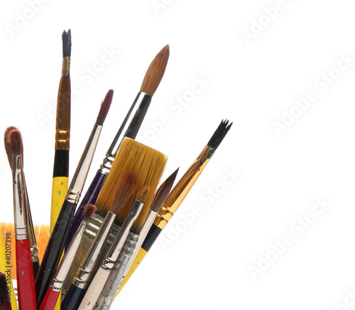 Foto: Group of brushes over white Group of brushes over white