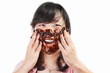 Asian lady and chocolate