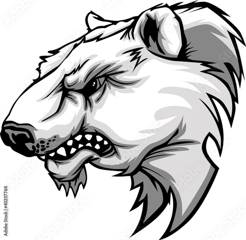Vector: Polar Bear Mascot Head Vector Cartoon Polar Bear Mascot Head Vector Cartoon
