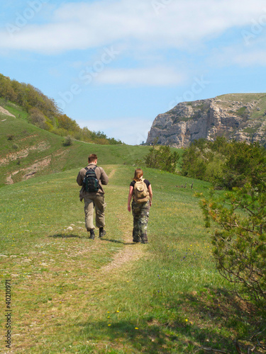 Foto: A couple of tourists walking A couple of tourists walking