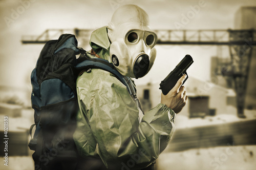 Photo: Doomsday. Man with gun Doomsday. Man with gun