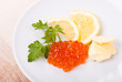 Red caviar snack