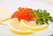 Red caviar snack