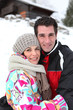 Couple enjoying a mountain holiday
