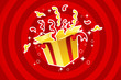 gift box with confetti celebration design