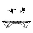silhouette of female gymnasts on trampoline silhouette of female gymnasts on trampoline