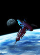 Large spaceship or docking station in earth orbit