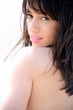 happy naked female model smiling