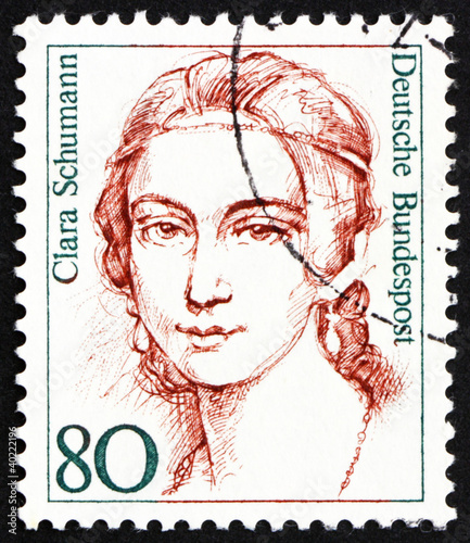 Photo: Postage stamp Germany 1986 Clara Schumann, Pianist, Composer Postage stamp Germany 1986 Clara Schumann, Pianist, Composer