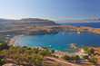 tranquil lagoon in Greece. aerial view