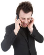 angry businessman shouting on his mobile angry businessman shouting on his mobile