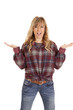 checkered shirt hands up checkered shirt hands up