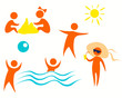 beach icons set