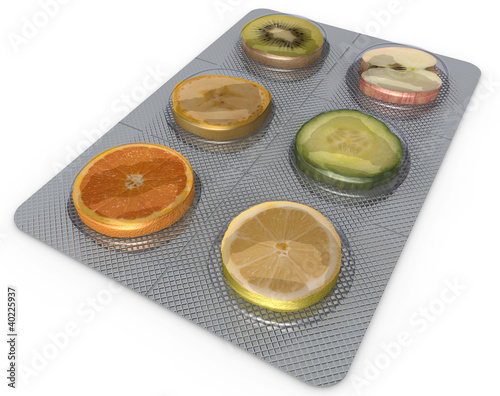 Illustration: Vitamintabletten Vitamintabletten