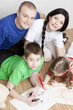 Portrait of a beautiful family: parents and children