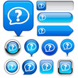 FAQ high-detailed web button collection.