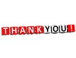3D Thank You Cube text