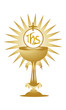 goldener Kelch mit Hostie
