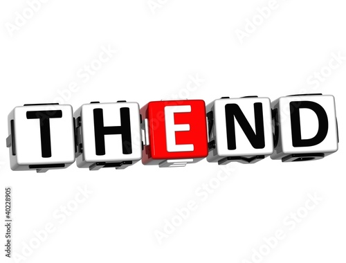 Illustration: 3D The End Cube text 3D The End Cube text