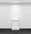 3d Empty white stand for your exhibit
