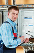 Electrician checking data