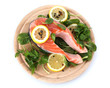 Red fish with lemon and parsley