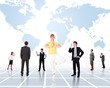World map and social network