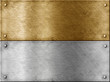 metal plates set including bronze (copper) or gold (brass) and s