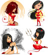 set of sexy devils vector illustration