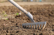 Rake in field