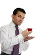 Man presenting a glass of wine